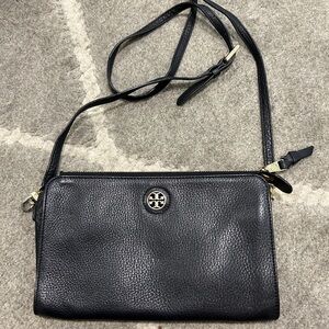 Tory Burch Black Pebbled Leather Crossbody
